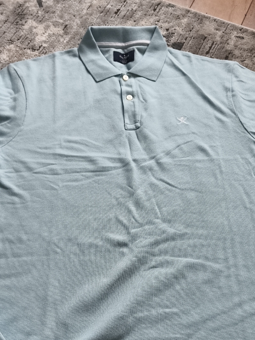 Hackett Men's Pastel Blue Polo Shirt with Embroidered Logo